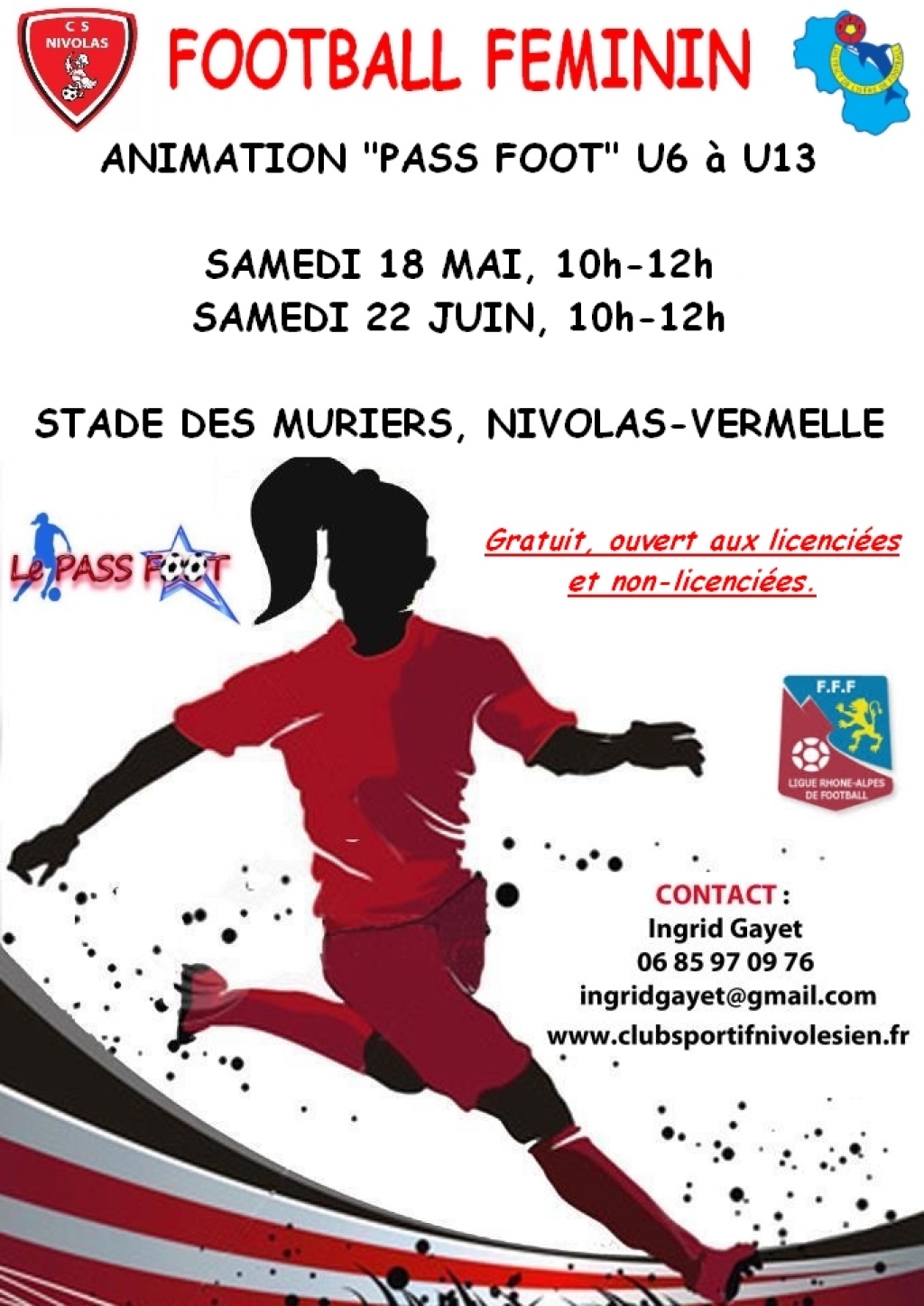 Matinées initiation au Foot Féminin à Nivolas-Vermelle (Isère)