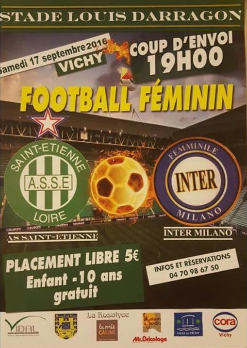 #D1F - Amical : L'AS SAINT-ETIENNE face à l'INTER MILAN, samedi à Vichy