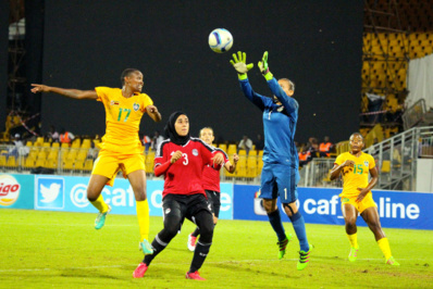 la gardienne égyptienne a préservé son but invaincu (photo CAF) la gardienne égyptienne a préservé son but invaincu (photo CAF)