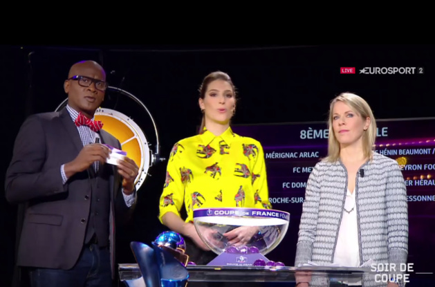 Olivier Giraud et Sabrina Viguier, avec Laurie Thilleman lors du tirage au sort (capture Eurosport 2) Olivier Giraud et Sabrina Viguier, avec Laurie Thilleman lors du tirage au sort (capture Eurosport 2)