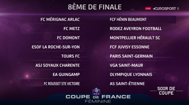 Coupe de France - Huitièmes de finale : deux chocs entre D1 : METZ - RODEZ et GUINGAMP - LYON