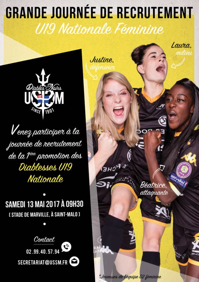 US ST-Malo, Grande journée de recrutement pour l’équipe U19 Nationale Féminine US ST-Malo, Grande journée de recrutement pour l’équipe U19 Nationale Féminine
