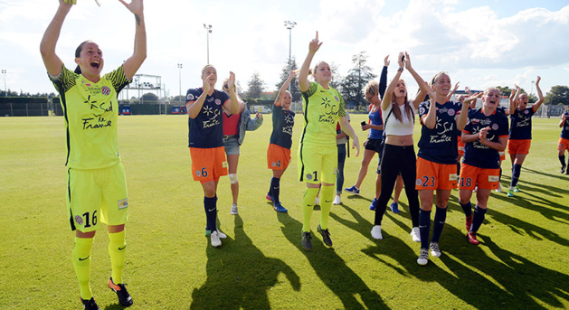 Les Montpelliéraines exultent après le succès décisif face à Soyaux (photo MHSC) Les Montpelliéraines exultent après le succès décisif face à Soyaux (photo MHSC)