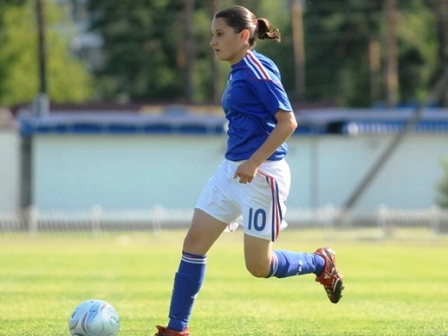 Solène Barbance en tête du classement des buteuses (photo : uefa.com)