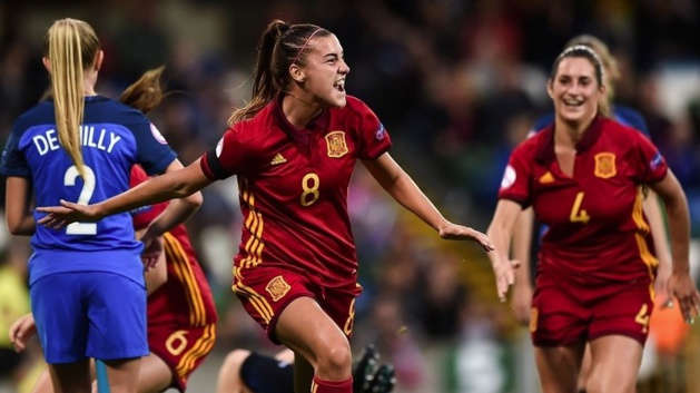 Doublé de Patricia Guijarro qui permet à l'Espagne de s'imposer (photo UEFA.com) Doublé de Patricia Guijarro qui permet à l'Espagne de s'imposer (photo UEFA.com)