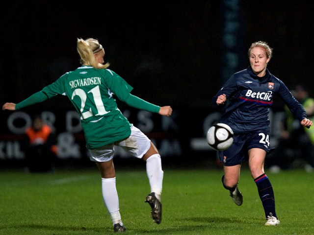 Isabell Herlovsen a joué 69 minutes pour son premier match avec l'OL (Anders Kjaerbye/fodboldbilleder.dk)