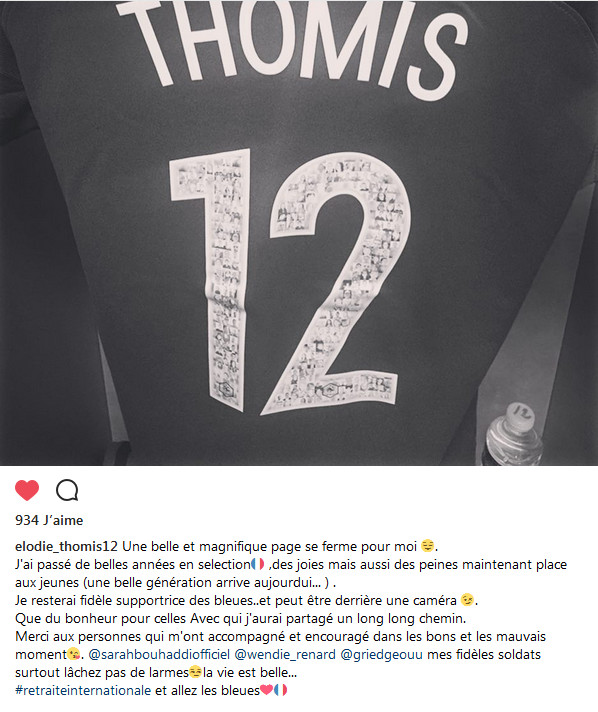 Bleues - Elodie THOMIS tire sa révérence avec la sélection