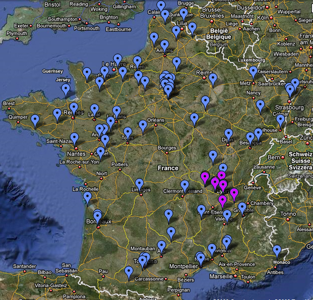 La carte des qualifiés (source : Google)