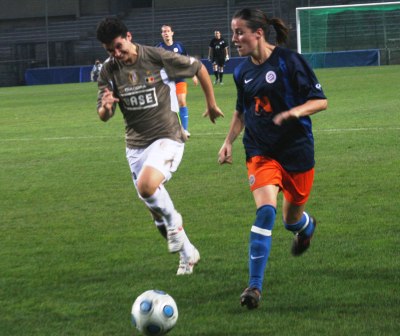 Mélissa Plaza en Ligue des Champions face à Liège (photo : Patricia Glorion)