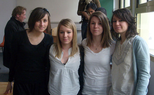 Les quatre jeunes filles à l'origine de la conférence, Marine Ballias, Marlene Bajas, Charlotte Lavet et Oriane Simond...