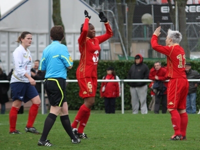 Les Mancelles avec ici Traoré et Dufeu signent une victoire à la 90e minute (photo : Sébastien Duret)