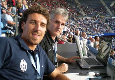En plein travail pour la Juve, avec Riccardo, le fils de Gaëtano Scirea