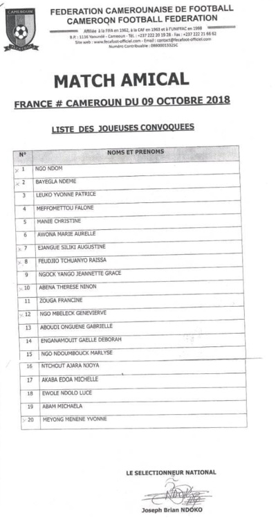 CAMEROUN - Les Lionnes Indomptables préparent leur qualification pour FRANCE 2019