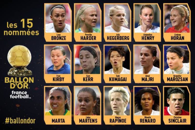 Ballon d’Or® féminin - La liste des nommées : trois Françaises, sept de l'OL Ballon d’Or® féminin - La liste des nommées : trois Françaises, sept de l'OL
