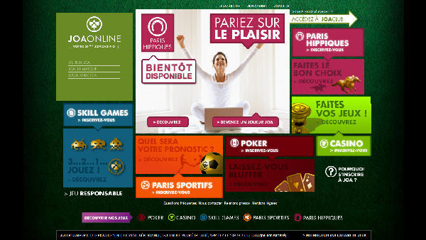 Jeux en Ligne : JOA, inaugure sa plate-forme de jeux en ligne JOAONLINE qui propose le poker, les paris et les jeux d’adresses … Jeux en Ligne : JOA, inaugure sa plate-forme de jeux en ligne JOAONLINE qui propose le poker, les paris et les jeux d’adresses …