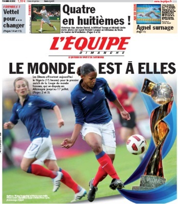 La Une de l'Equipe de ce dimanche La Une de l'Equipe de ce dimanche