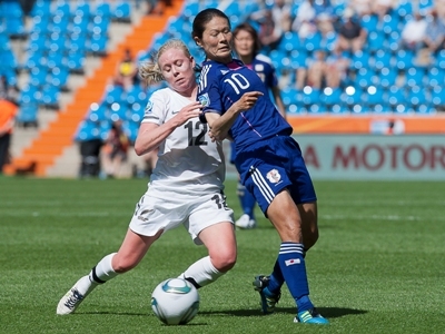 Homare Sawa, à droite (photo : Eric Baledent)