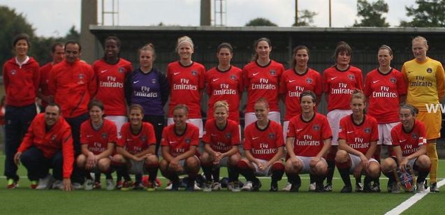 Le groupe du PSG à Bruges (photo : P.Dijkmans/vrouwenteam.be)