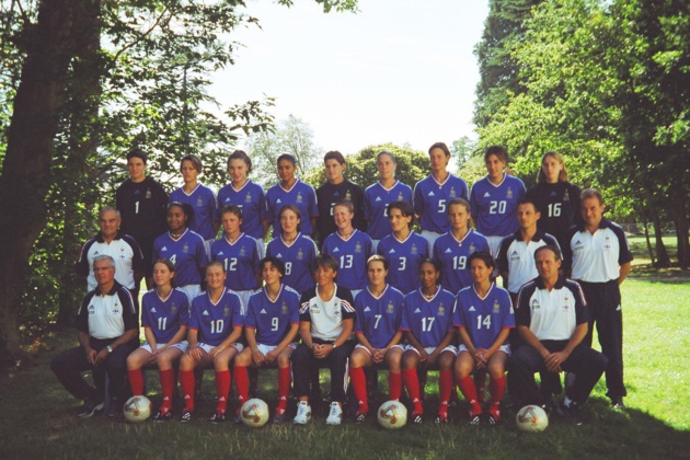 Les Bleues lors de la photo officielle le 5 septembre 2003 (photo : Sébastien Duret)