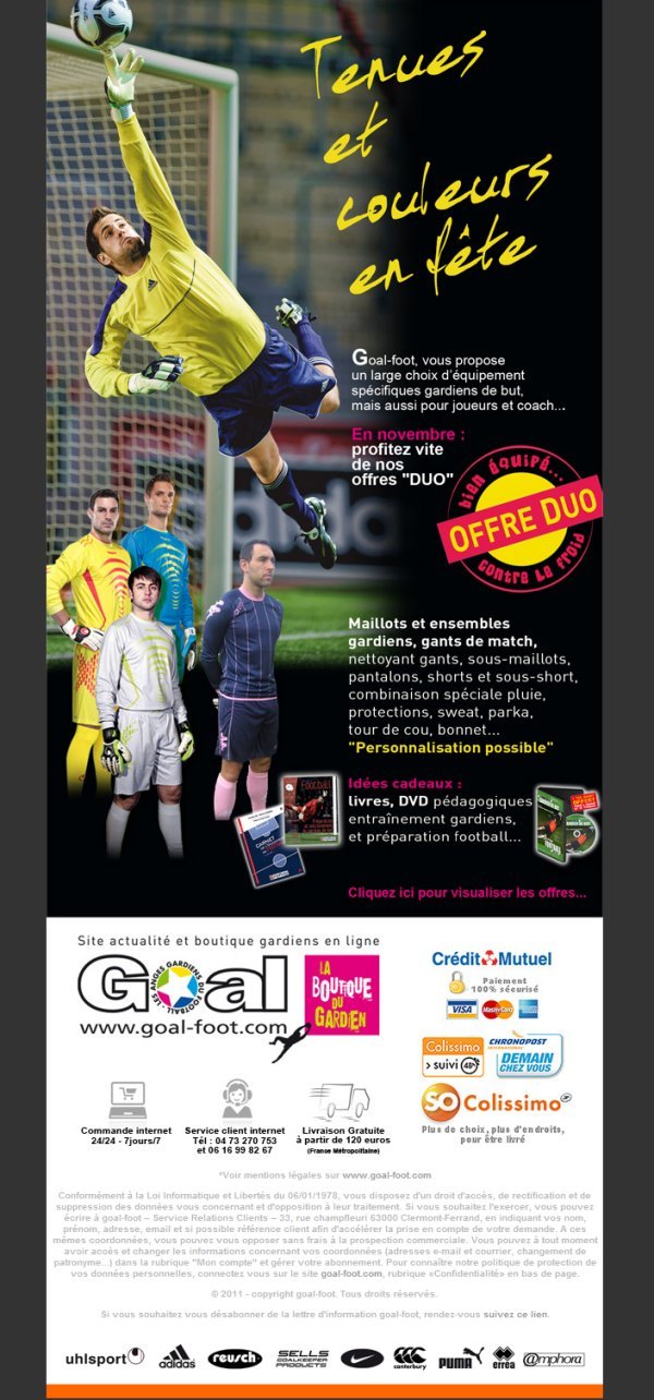 Gardiens de but - Les tenues et couleurs en fête avec GOAL FOOT...