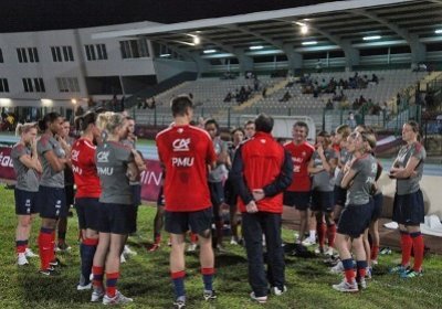 Les Bleues ont découvert le stade des Abymes (photo fff.fr)