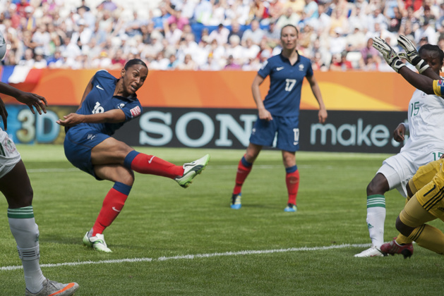 En 2011, Delie avait marqué le premier but des Bleues lors de la compétition face au Nigeria (photo Eric Baledent/FOF) En 2011, Delie avait marqué le premier but des Bleues lors de la compétition face au Nigeria (photo Eric Baledent/FOF)