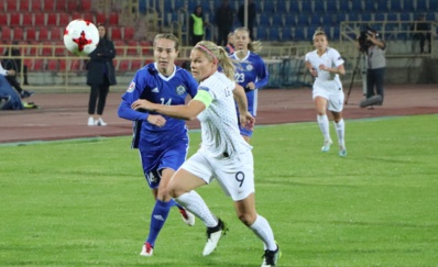 Le Sommer porte son total à 80 buts en Bleue (photo KFF) Le Sommer porte son total à 80 buts en Bleue (photo KFF)