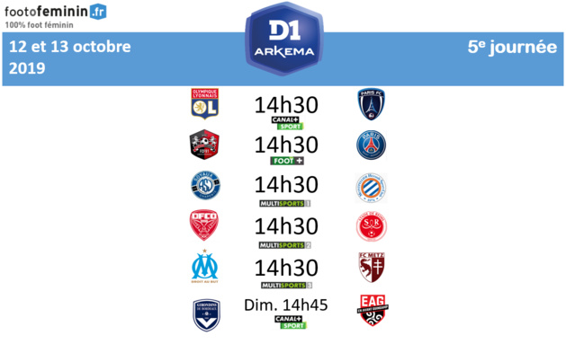 #D1Arkema - Le programme de la 5e journée : L'OL accueille le PARIS FC #D1Arkema - Le programme de la 5e journée : L'OL accueille le PARIS FC