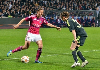 Lotta Schelin n'a pas trouvé le chemin des filets hier fce à Brondby (Photos : Alexandre Ortega)