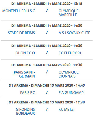 #D1Arkema - Programmation de la 17e journée : PSG - OL maintenu au samedi, l'OL saisit le CNOSF