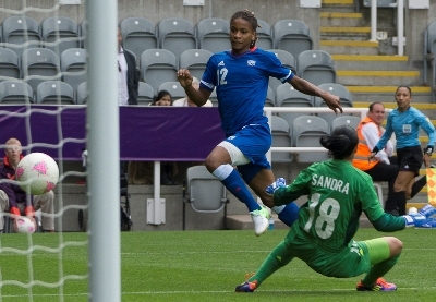 Elodie Thomis a libéré les Bleues (photo Eric Baledent/LMP)