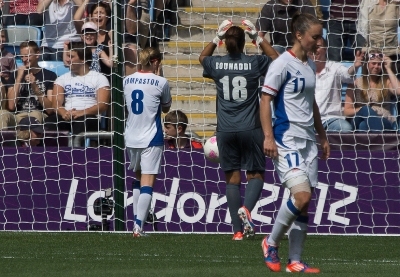 Le Canada vient de marquer, les Bleues n'auront pas le temps de réagir (photo E Baledent/LMP)