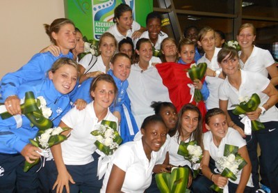 Les Tricolores lors de leur arrivée en Azerbaidjan (photo CD) Les Tricolores lors de leur arrivée en Azerbaidjan (photo CD)