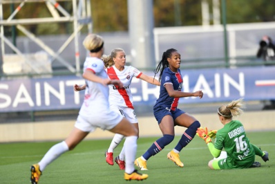 Katoto ici face à Durand, a trouvé la faille avec Diani (photo PSG) Katoto ici face à Durand, a trouvé la faille avec Diani (photo PSG)