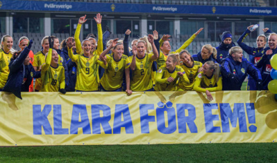 Les Suédoises fêtent leur qualification Les Suédoises fêtent leur qualification