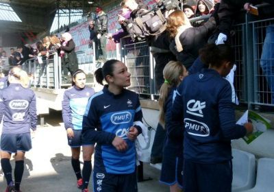 Sandrine Brétigny retrouve les Bleues au stade Marcel Picot (photo LLF)