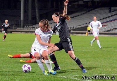 Lotta Schelin a ouvert le score et a inscrit son 29e but avec l'OL en Ligue des Champions (Photos Alex Ortega)