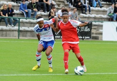 Elodie Thomis et l'OL championnes ce soir (photo Jean-Michel/OL Ang'Elles)