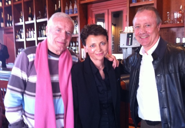 Claude Deville et Marie-Christine Terroni (Juvisy) aux côtés de Bernard Lacombe (OL)