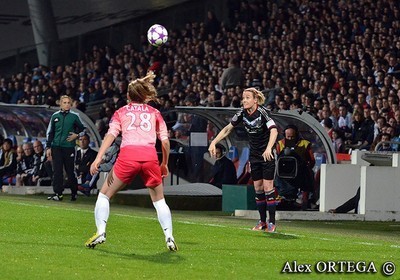 Sonia Bompastor estime que l'OL a fait "un grand pas" vers la finale (Photo : Alexandre Ortega)