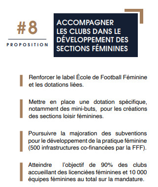 Des propositions sur le développement des sections féminines dans le programme de Noël Le Graët