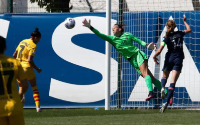 L'ancienne Parisienne Hermoso a ouvert le score (photo UEFA.com) L'ancienne Parisienne Hermoso a ouvert le score (photo UEFA.com)