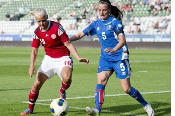 Pernille Harder, ici lors du succès face à l'Islande (2-0) sera à l'Euro (photo DBU)