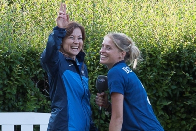 Laure Boulleau en tournage avec Candice Prévost, pour Eurosport (photo Eric Baledent) Laure Boulleau en tournage avec Candice Prévost, pour Eurosport (photo Eric Baledent)