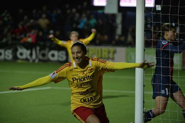 L'Américaine Christen Press aura été le bourreau du PSG (photo AB) L'Américaine Christen Press aura été le bourreau du PSG (photo AB)