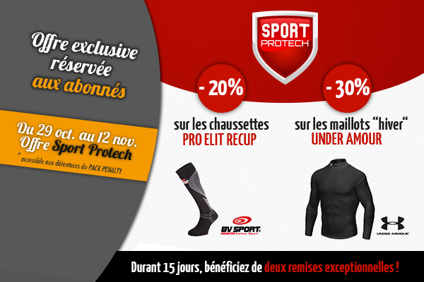 Offre abonnés - Durant quinze jours, bénéficiez de remises exceptionnelles chez SPORT PROTECH Offre abonnés - Durant quinze jours, bénéficiez de remises exceptionnelles chez SPORT PROTECH