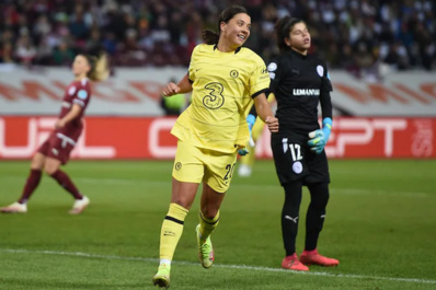 L'Australienne Kerr a signé l'un des doublés de la rencontre (photo UEFA.com) L'Australienne Kerr a signé l'un des doublés de la rencontre (photo UEFA.com)