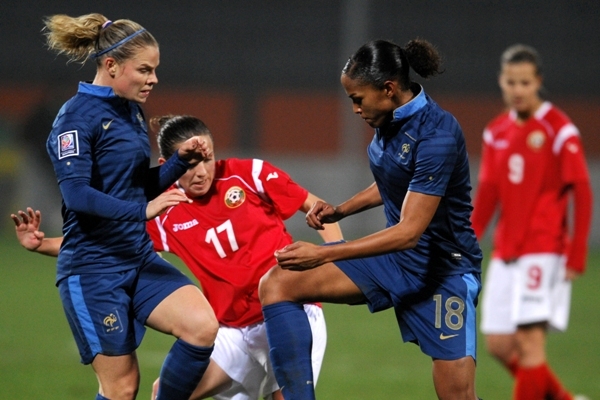 Eugénie Le Sommer a terminé le festival des Bleues commencé par Marie-Laure Delie (photo BFF) Eugénie Le Sommer a terminé le festival des Bleues commencé par Marie-Laure Delie (photo BFF)
