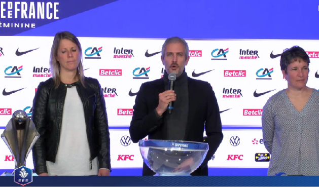 Sabrina Viguier et Sonia Haziraj ont effectué le tirage au sort (capture FFF TV) Sabrina Viguier et Sonia Haziraj ont effectué le tirage au sort (capture FFF TV)
