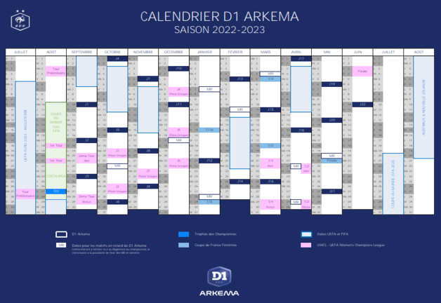 #D1Arkema - Le calendrier 2022-2023 validé